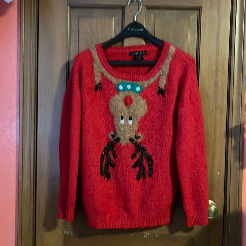 Red reindeer Christmas sweater